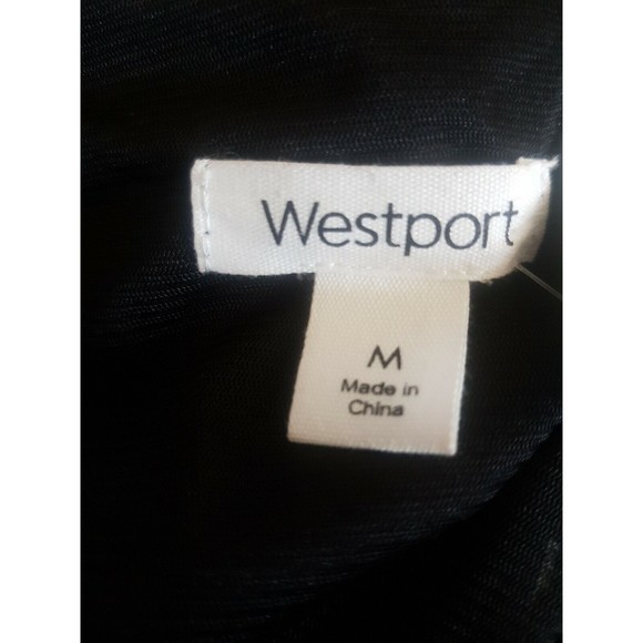 Westport Floral Dress Size Medium Black Beige  Embroidered Sleevesless Bohemian - Picture 4 of 12